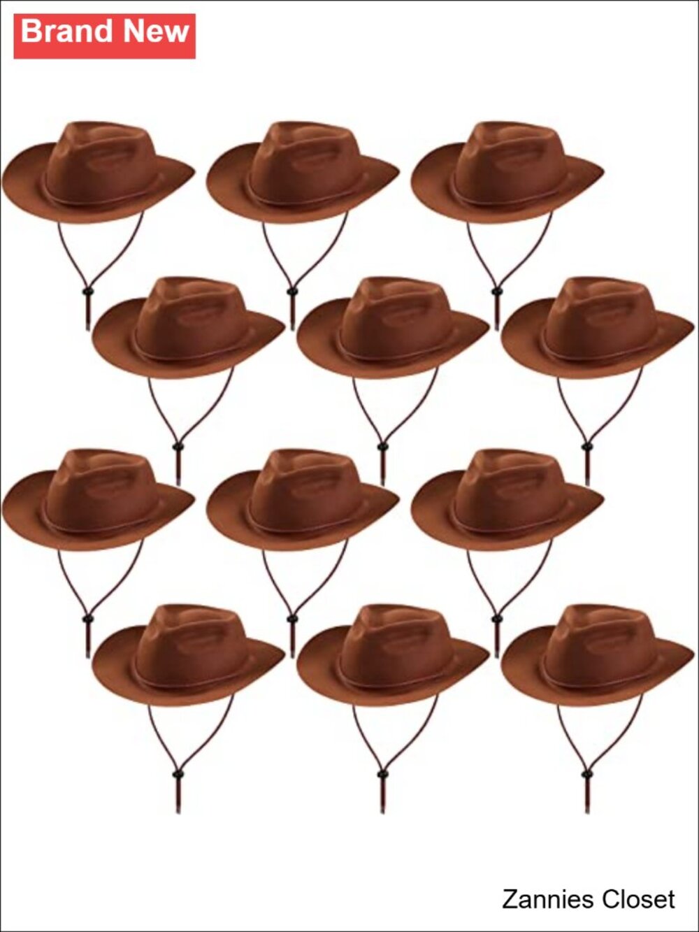 🤠 Hicarer 12 Pc Plastic Felt Wide Brim Western Cowboy Hat Set Party Cosplay